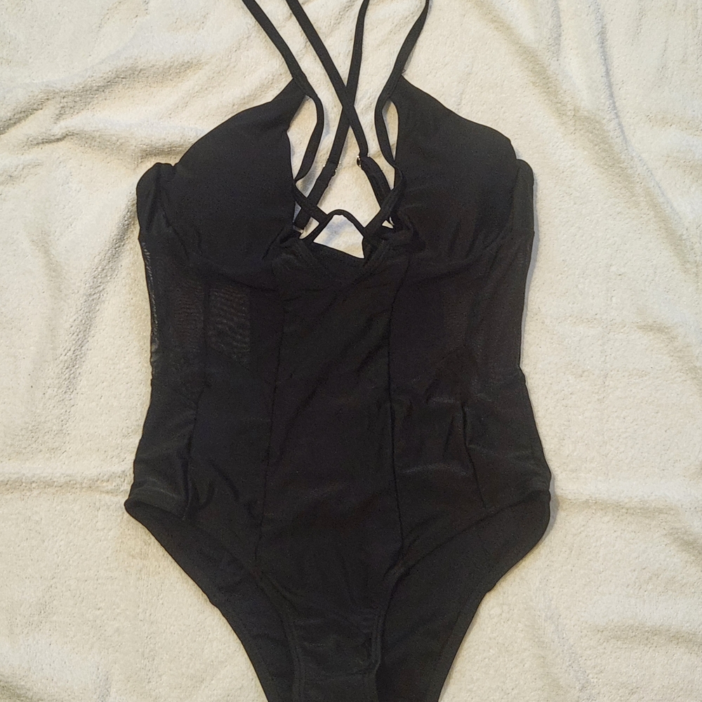 Elegant Black One-Piece Swimsuit
